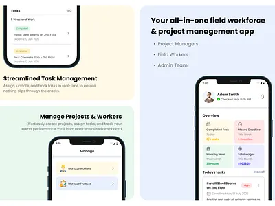 Construction Task Management Mobile App 2026 app clean construction constructiontech management minimal mobileappdesign productdesign project projectmanagement schedule task taskmanagement trendy design ui ui ux uiuxdesign uxresearch