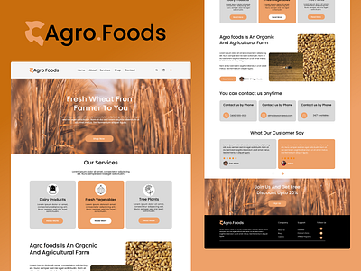 Agro Foods Website Design adobe xd design designer figma illustration logo product design ui user experience ux