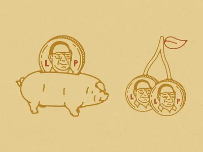 Unused BBQ Branding arizona bbq brand identity branding cherry coin desert hand drawn logo luck penny pig restaurant roast smoke southwestern texas vegas western