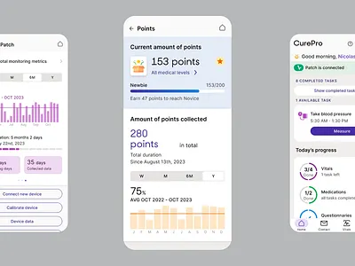 Medical Application android app charts gamification medical questionnaires settings ui ux vitals