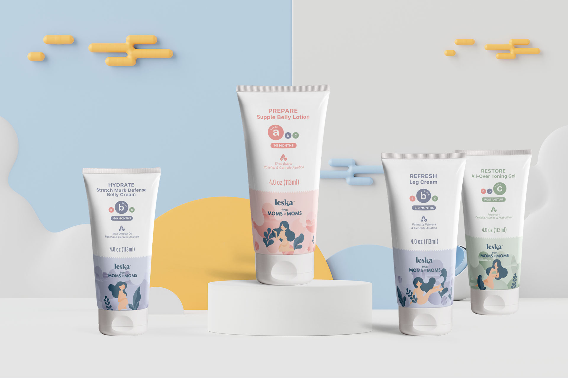 Leska aini medina baby body cream branding cream leska mom packaging