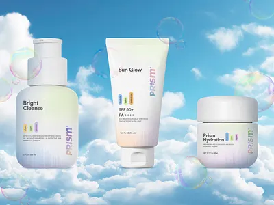 Prism aini medina logo packaging prism skin care teen y2k