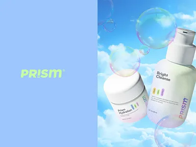 Prism aini medina branding logo packaging prism skin care y2k