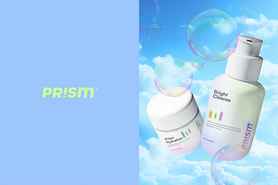 Prism aini medina branding logo packaging prism skin care y2k