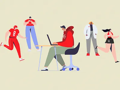Simple Flat Colored U Students design graphic design illustration illustrations swoop university of utah utah