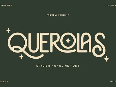 Querolas – Stylish Monoline Font branding elegant font logo logo font monoline ragamkatastudio retro font stylish typography vintage vintage font