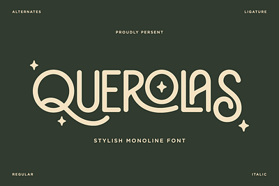 Querolas – Stylish Monoline Font branding elegant font logo logo font monoline ragamkatastudio retro font stylish typography vintage vintage font