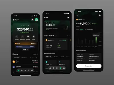 Crypin - Crypto Wallet App animation business clean crypto crypto app crypto wallet design finance financial graphic design investment mobile modern motion graphics technology ui uidesign ux uxdesign wallet
