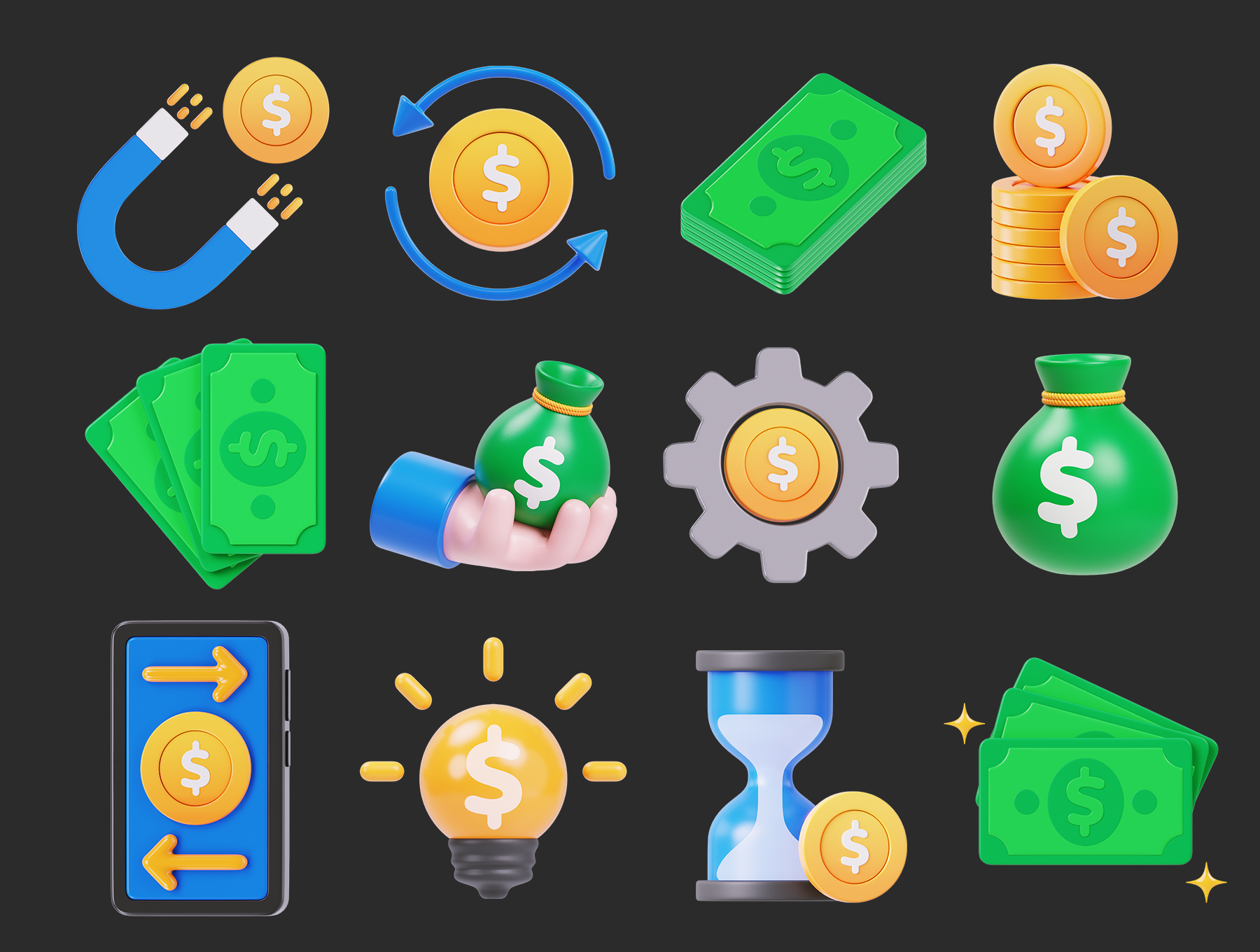 Example of Professional 3D Icons 