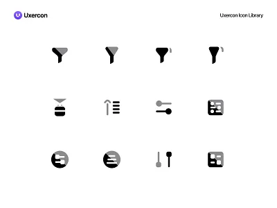 Filter & Sort - Uxercon Icon Library animation design digital figma filter filterandsort filtercomponent icon icon design line icon logo motion graphics sort sort icon sortcomponent technology ui uiux ux uxercon