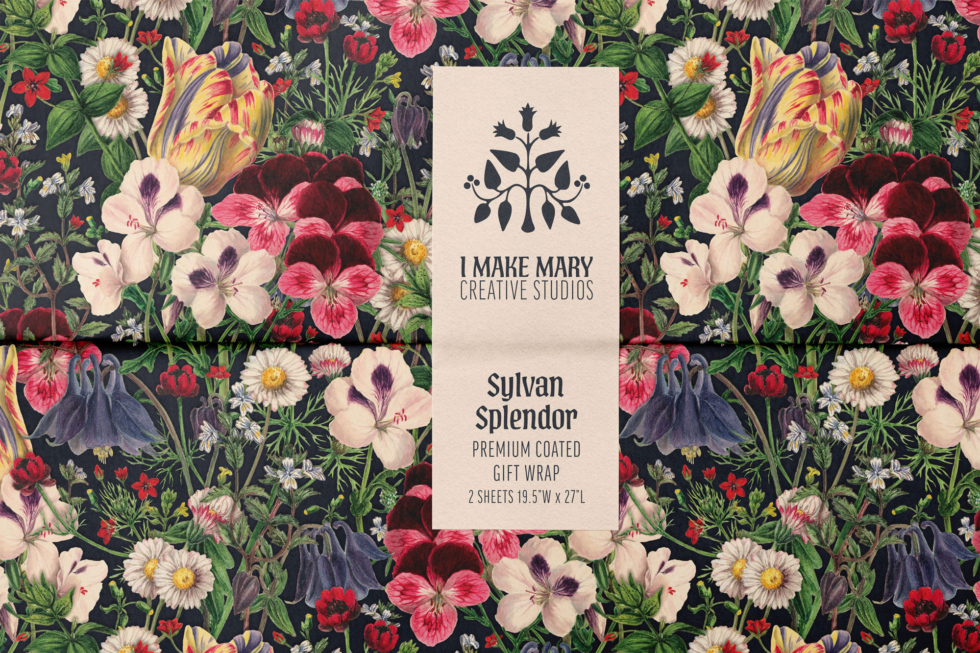 Sylvan Splendor | Gift Wrap Pattern botanical floral garden gift wrap graphic design pattern photoshop stationery surface design vintage wrapping paper