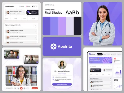Apointa - Wellness | Healthcare | Branding | Components | Design blue components consultation design system doctor app doctors figmadoctor appointment health healthcare hospital landing page live stream medical mobile mobile design motion graphics onsulting startup ui wellness