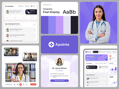 Apointa - Wellness | Healthcare | Branding | Components | Design blue components consultation design system doctor app doctors figmadoctor appointment health healthcare hospital landing page live stream medical mobile mobile design motion graphics onsulting startup ui wellness