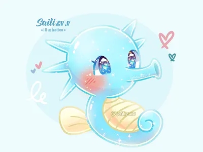Pokémon Fanart Horseo! by sailizv.v adorable adorable lovely animation artwork concept creative cute art digitalart illustration