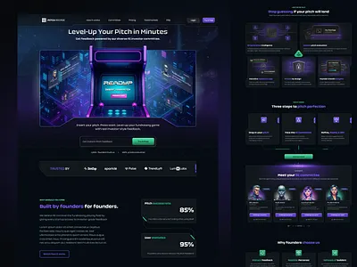 Pitch Arcade - AI Agents Pitch Analyzer branding graphic design ui ux