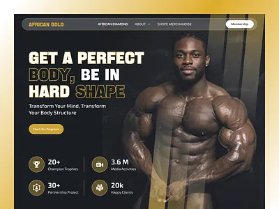 Fitness coach website ui design best website design black coach website black men website figma ui figma web ui figma website fitness website ui gym website ui modern website ui website design website uiux