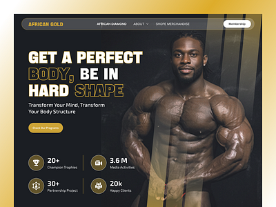 Fitness coach website ui design best website design black coach website black men website figma ui figma web ui figma website fitness website ui gym website ui modern website ui website design website uiux