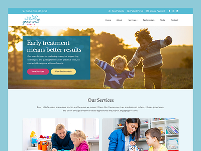 Grow Well Health // Web Design behavioral children grow health healthcare pediatric therapy treatment web design