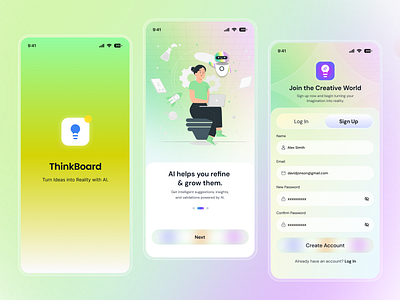 Modern AI-Powered Idea Management App aiappdesign aidrivendesign aiproductivity appdashboard appinterface cleaninterface conceptapp creativethinking creativeworkflow designinspiration ideamanagement ideatracker minimaldesign mobileappconcept mobileuidesign modernui productivityapp smartproductivity uxcasestudy uxuidesign