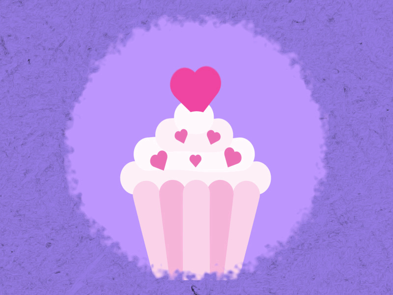 Valentine's Day Cupcake GIF 2d animated gif animation animation 2d design gif graphic design illustration motion design motion graphics vector