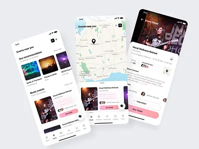 Event Screens appconcept datingapp event eventappui eventdetails eventdiscovery figma figmadesign interactiondesign mobileui ui uiux