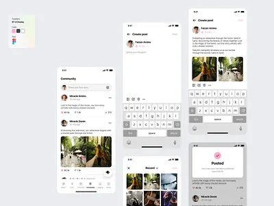 Community or Social Posts cleaninterface community communityui contentcreationux feedscreen figma figmadesign minimaldesign newsfeed postingflow socialapp socialappdesign ui uiux