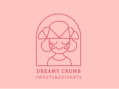 Dreamy Crumb Bakery Logo bakery bakery logo box branding cafe coffee coffee shop croissant cup graphic design logo package packing