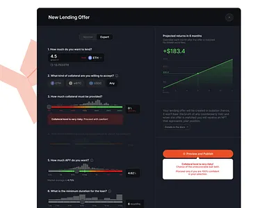 Borrowing Request Expert Modal blockchain crypto defi design