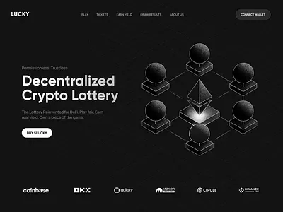 Online Crypto Lottery 2d 3d animation blockchain blockchain lottery countdown crypto cyber dark ui decentralized ethereum hero hero area homepage lottery neon retro tickets ui web design