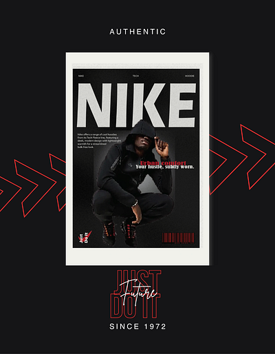 NIKE Urban Hoodie Campaign concept art fashionposter graphic design hoodie poster illustrationdesign minimal design nike typography visual identity