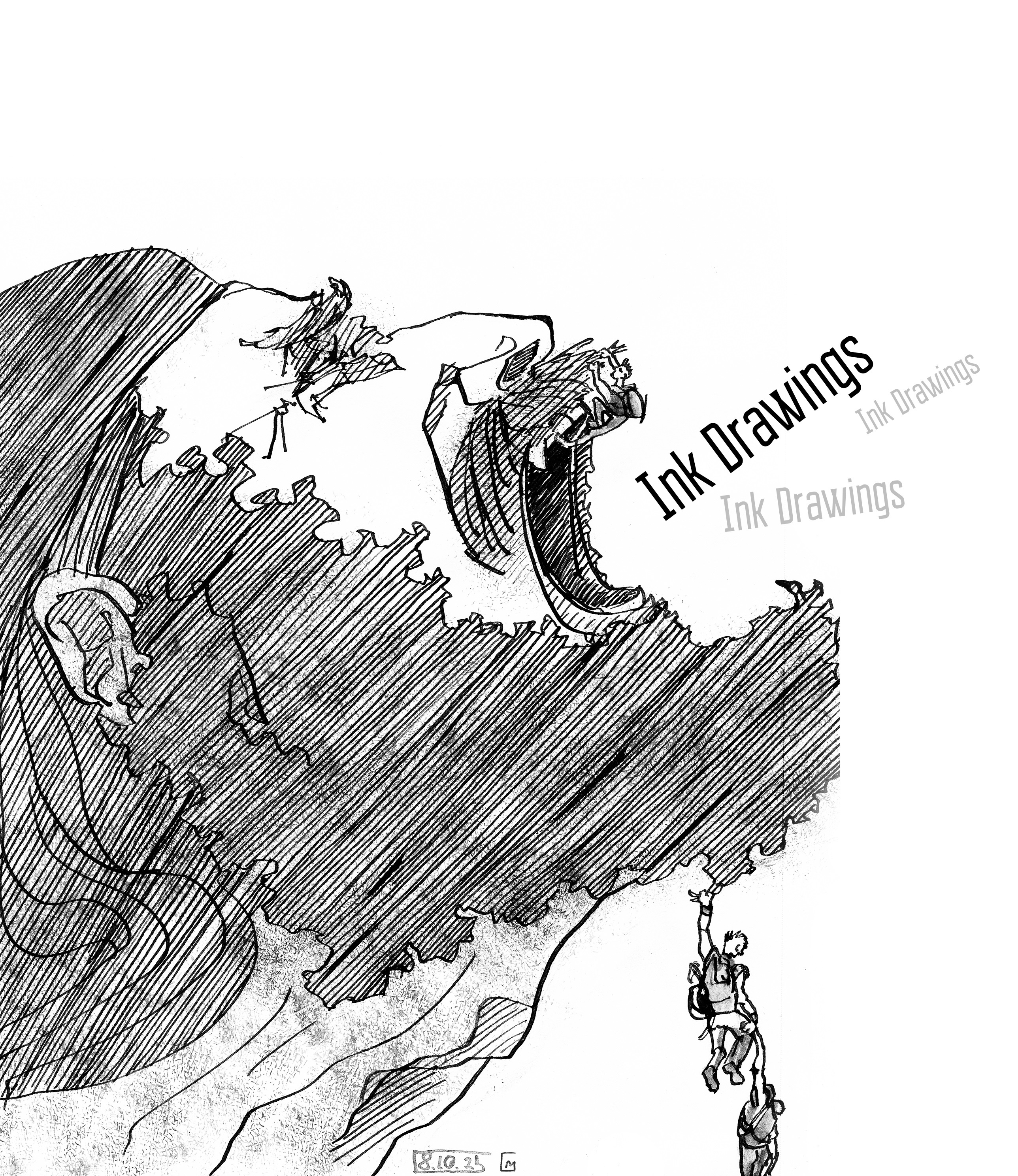 Rekcless beard comic giant illustration ink ink illustration