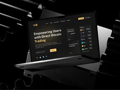 Crypto Exchange Landing Page – Sleek Dark UI bitcoin buy sell platform branding crypto landing page cryptocurrency exchange landing page figma design landing page design smart exchange platform trading landing page trading research uiux design web design web3 landing page