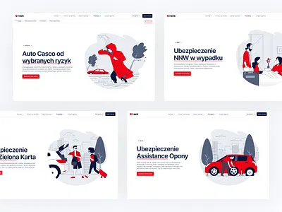 Trasti - Product pages branding car clean graphic design illustration insurance landingpage product product page ui ux website white