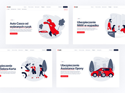 Trasti - Product pages branding car clean graphic design illustration insurance landingpage product product page ui ux website white