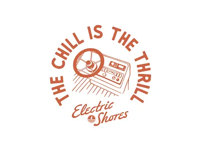 Electric Shores: Merch Design badge badge logo boat branding brandong design graphic design illustration lineart logo merch merch design merch illustration merchandise design monoline shores t shirt tee vintage vintage design