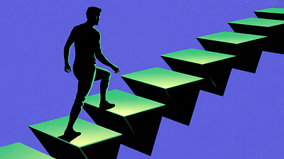 Growth & Progress: Ascending the Path 1 art commission brand illustration career development conceptual art editorial art education tech hr solutions illustration leadership coaching metaphor motivation personal growth progress vector illustration