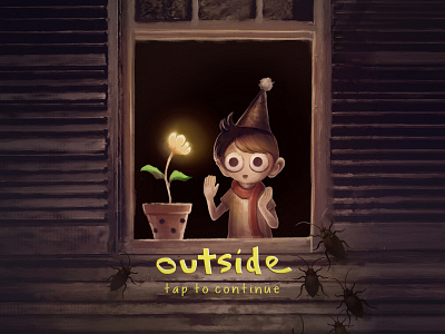 Outside | Game Visual Development 2d app art artist boy character dark design game horror illustration indie ui ux vaanart visual