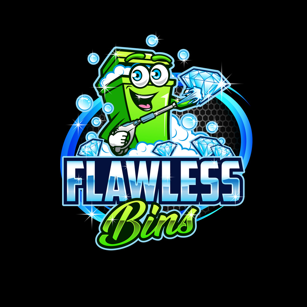 Flawless Bins Logo 3d animation branding graphic design logo motion graphics ui
