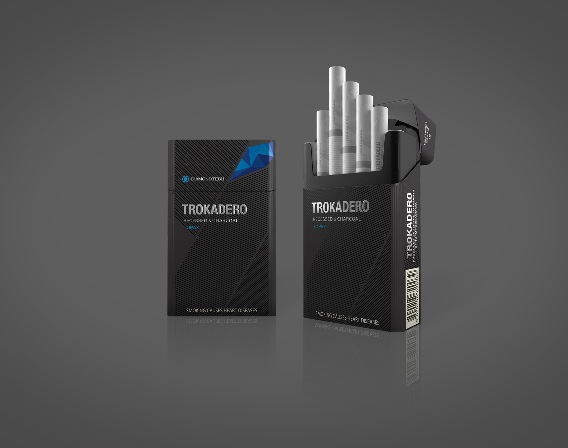 Trokadero cigarettes - design branding cigarettes design design packaging design print design tobacco packaging