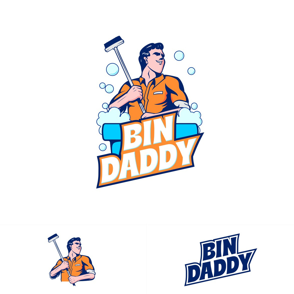 Bin Daddy Logo 3d animation branding graphic design logo motion graphics ui