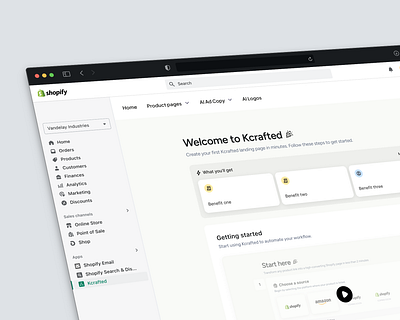 Shopify app design design shopify simple ui ux