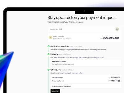 Financial application progress animation clean finance fintech minimal progress simple steps ui