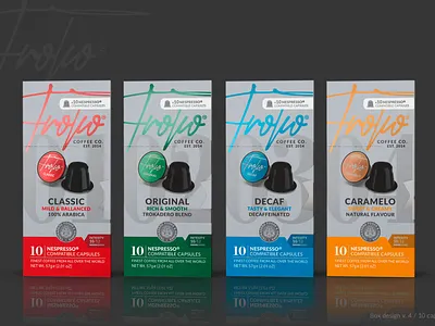 Troko Coffee capsules - design beverage design branding design packaging design print design