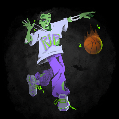 Fitmost Halloween character design commercial illustration fashion illustration gargoyle halloween illustration vector werewolf witch zombie