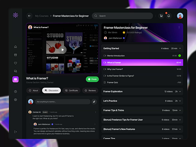Auralearn — Next-Gen Learning Platform 3d animation branding dark dashboard dashboard class design figma graphic design minimalist modern motion graphics online course orenji orenji studio purple ui uidesign uiux website