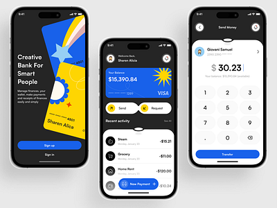 Banking Service - Mobile App app app design clean finance mobile banking ui uiux