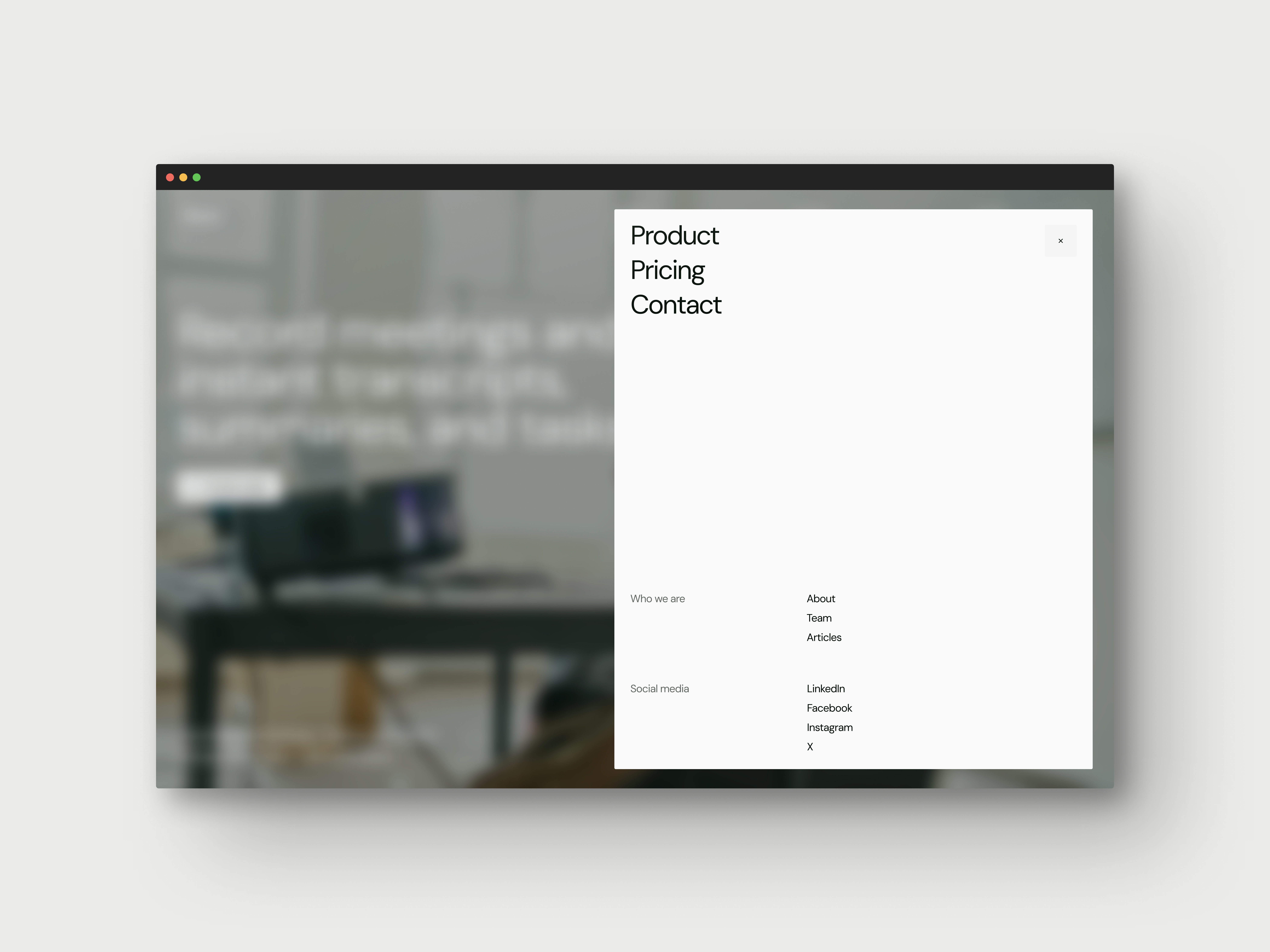 Open menu design art direction branding concept creative dailyui design homepage lithuania menu minimal nav navigation open menu product saas typography ui ux web design website