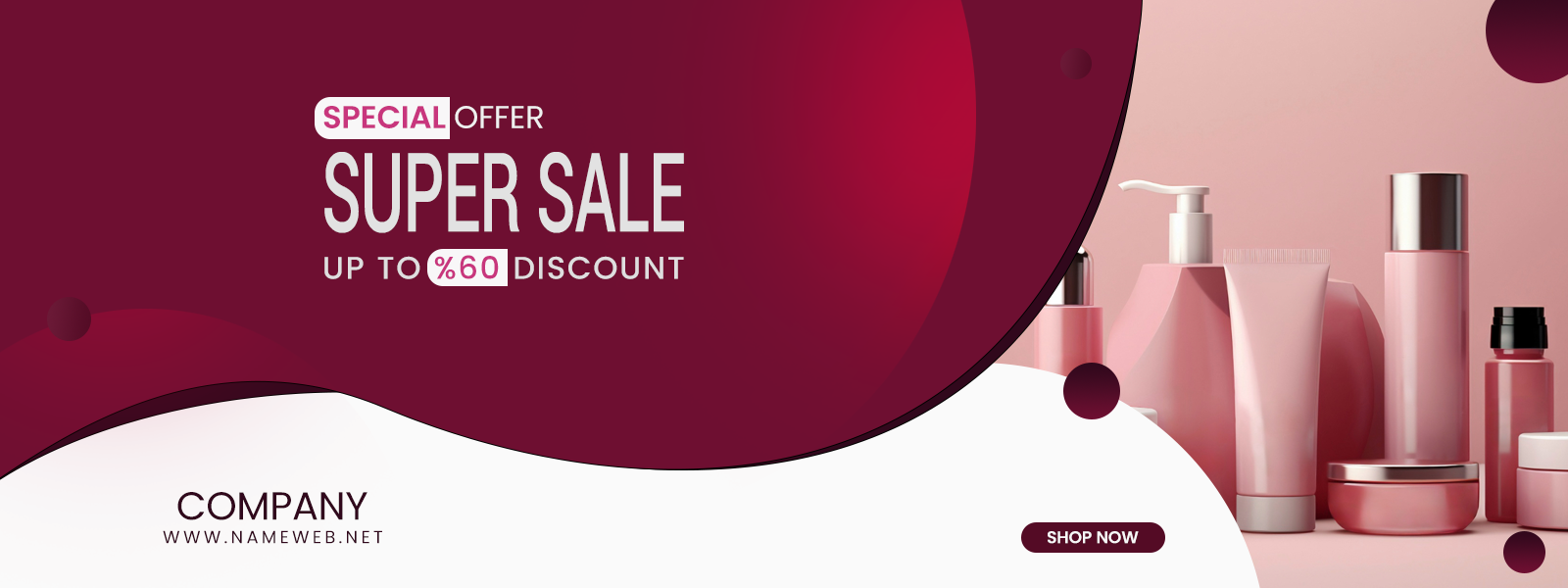 Cosmetic Promo Banner Design banner design branding cosmetic design dribbble ecommerce banner graphic design illustartor marketing banner modern design photoshop product design sale banner skincare ui ui design website banner بنر بنر فروشگاهی دیزاین فتوشاپ