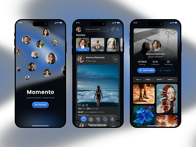 Social Media Photo Sharing App UI/UX app design app interfaces application ui mobile app design mobile app ui mobile ui mobile ux socail social app uiux social media social media app ui design ui ux design