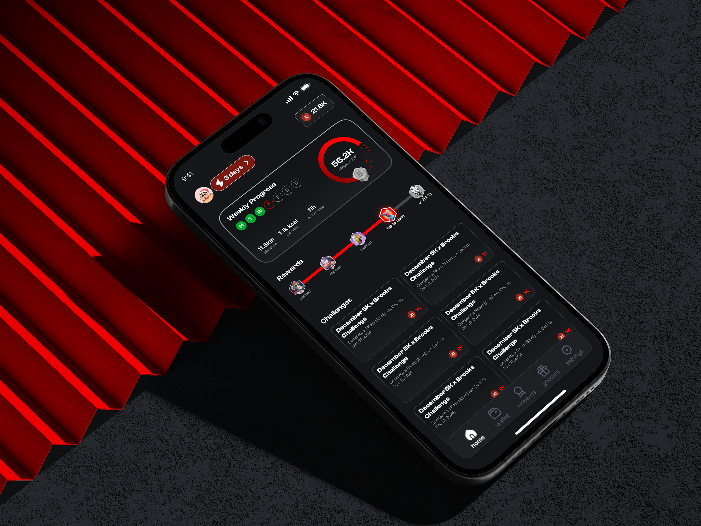 Fitness Tracking App fitness tracking gamified fitness mobile rewards ui